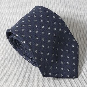 Vintage John Henry Men's Classic‎ Tie 100% Polyester Blue Twill Printed In Italy